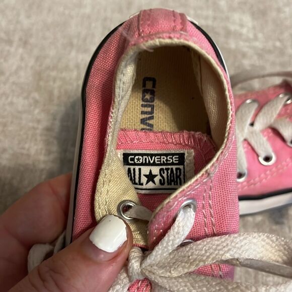 Converse Pink and White Classic Sneakers - Picture 2 of 10